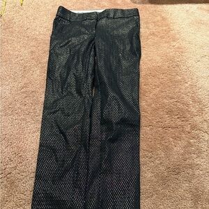 LOFT Black and Gold Patterned Cropped Pants